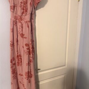 Bluivy Pink Floral Backless Dress